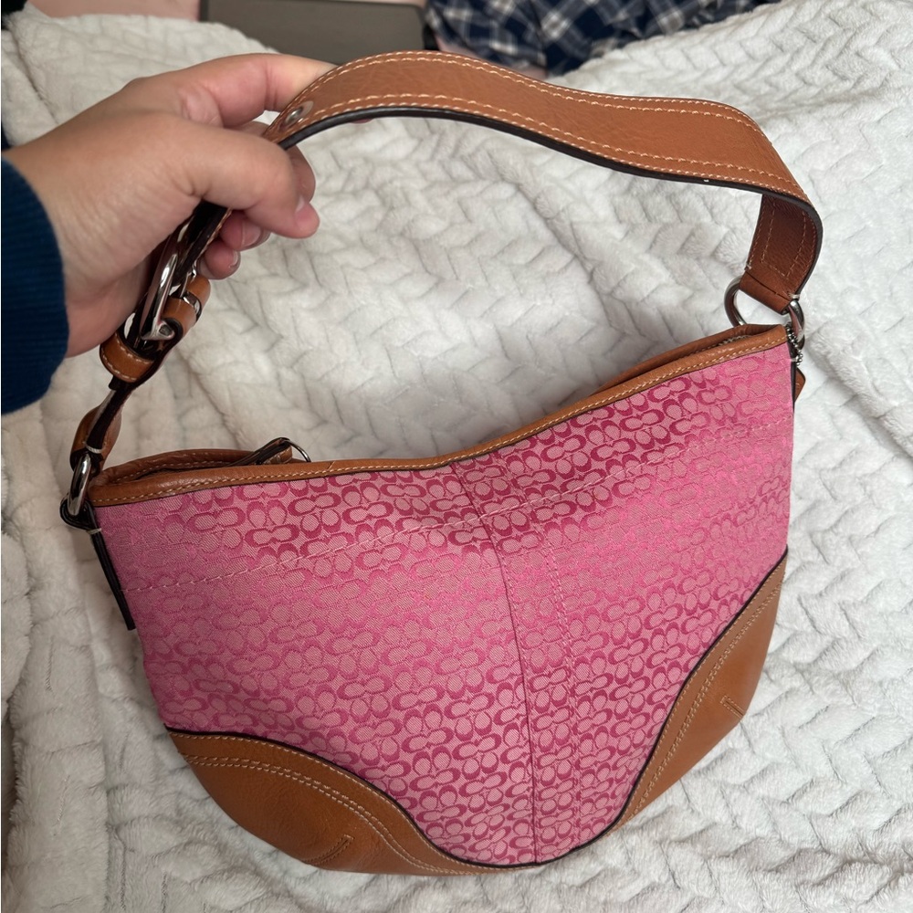 Coach Pink and brown shoulder bag